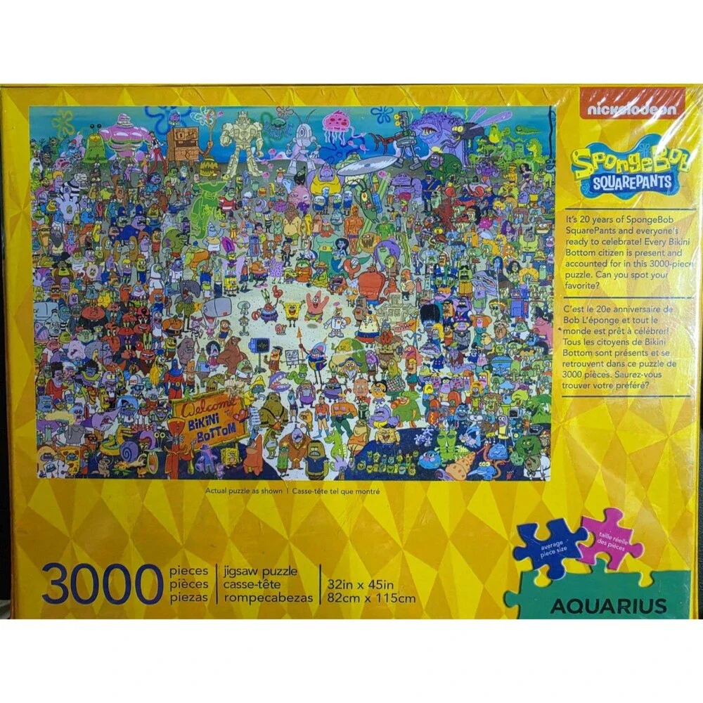 NEW Spongebob Squarepants Aquarius 3000 Piece Giant Jigsaw Puzzle 32